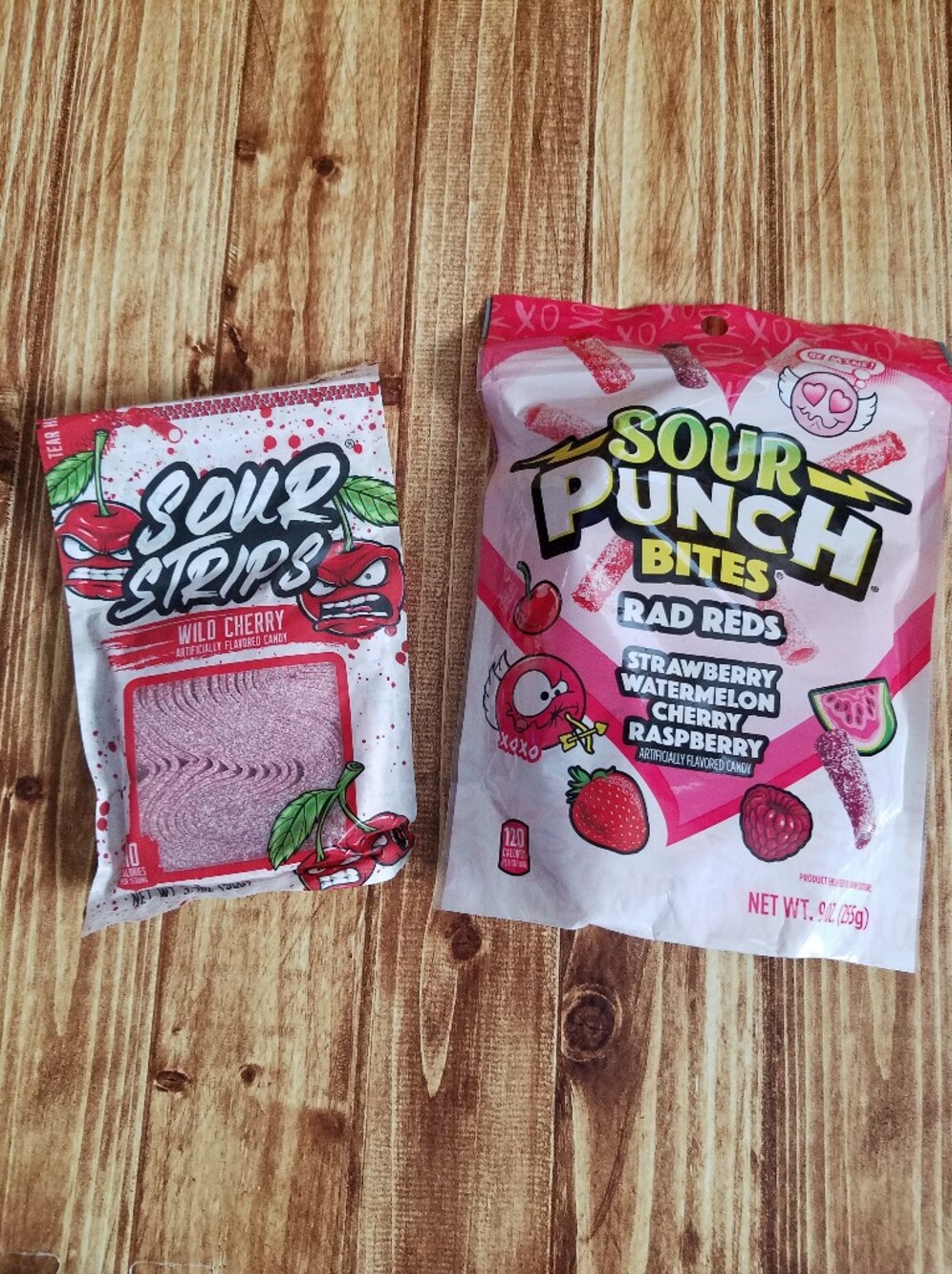 Sour Punch Bites Reds Sour Stripes Candy Cherry Bundle Strawberry Watermelon